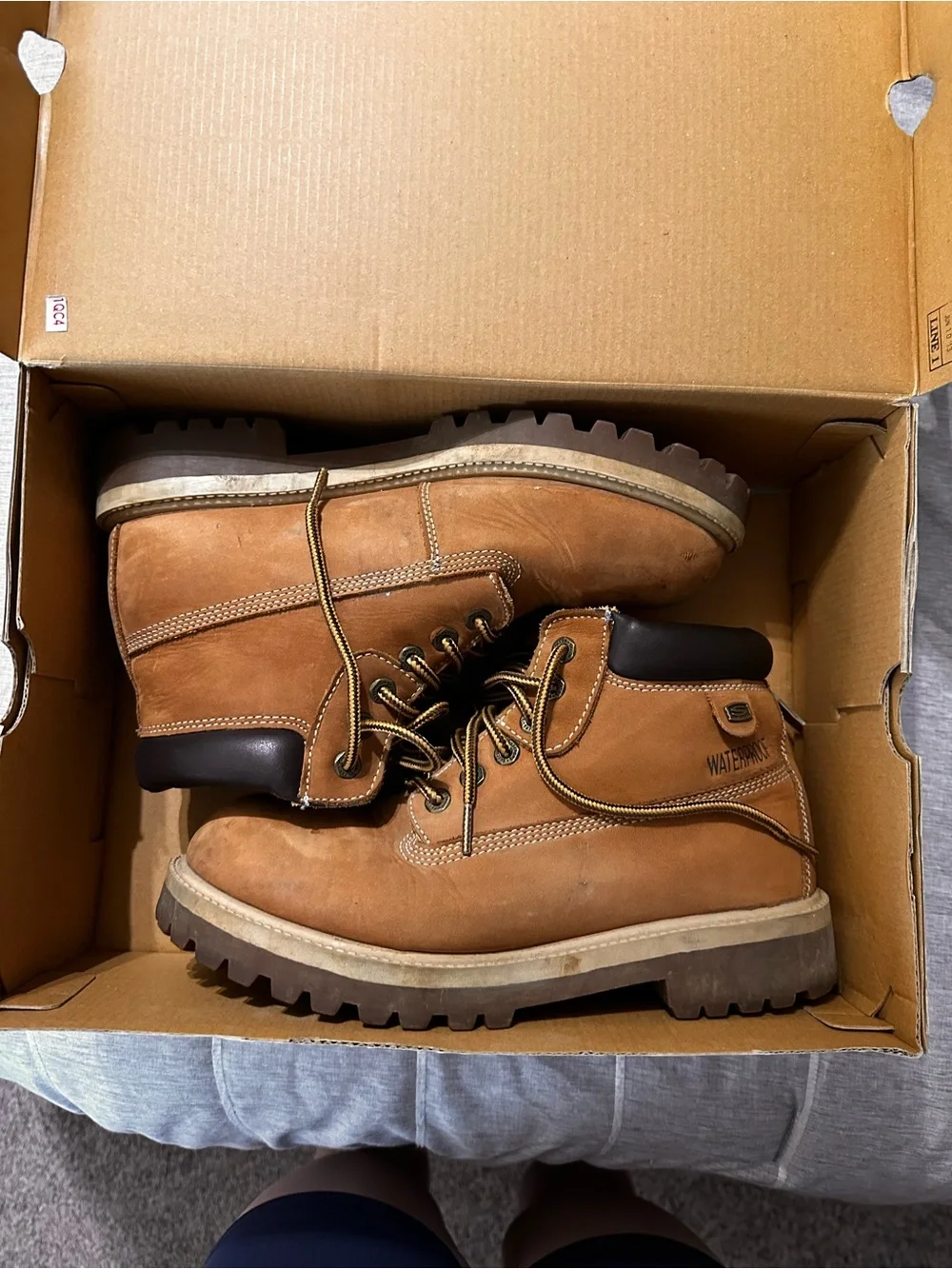 Skechers Tan Brown Waterproof Lace-Up Work Boots